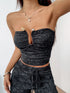 'Zelda' Strapless Crop Top and Wide Leg Pants Set - Celes Fashion